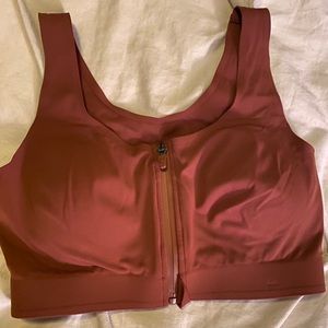 Coffee Front Zipper Access Bra, size XS